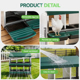 i.Pet Chicken Nesting Box Roll Away Metal Nesting Box Wall Mounted 6 Holes Green