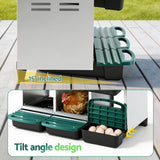i.Pet Chicken Nesting Box Roll Away Metal Nesting Box Wall Mounted 6 Holes Green