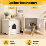 i.Pet 49x51cm Cat Litter Box Enclosure Hidden Litter Tray Cabinet White