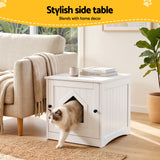 i.Pet 49x51cm Cat Litter Box Enclosure Hidden Litter Tray Cabinet White