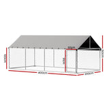 i.Pet Dog Kennel Large House XL Pet Run Cage Puppy Outdoor Enclosure 2Mx4M