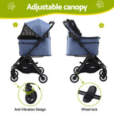 i.Pet Pet Stroller Pram Gravity Folding Dog Cage Large Travel Pushchair 4 Wheels