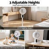 Devanti Pedestal Fan W/ Remote 3 Speed 12H Timer Height Adjustable Cooling Fan
