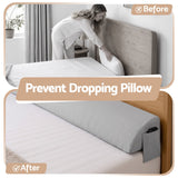 Giselle Double Bed Wedge Pillow For Headboard, Close Gap And Stop Pillows Sliding, Perfect For Dorm Or Tatami Reading, 25D Foam Mattress Gap Filler With 2 Side Pockets, Washable 110gsm Cover
