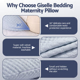 Giselle Bedding Cooling Pregnancy Pillow Adjustable Maternity Pillow for Sleeping, Body Pillows for Adults Support Back, Belly, and Hips, Blue 37x87 cm