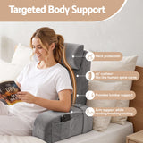 Giselle Reading Pillow For Bed With Non-Sag Solid Memory Foam, Back Pillow For Bed Sitting Up Gaming, Adjustable Neck Roll Detachable Arms And 210gsm Velvet Washable Cover