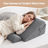 Giselle Bed Wedge Pillow for Headboard, Egg Gel Solves Night Sweats, Triangle Pillow for Reading & Sleeping, Adjustable Back & Neck Support, 30D Foam