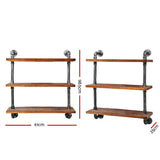 Artiss Floating DIY Pipe Shelf 3 Tiers - IRMA