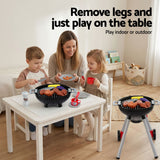 Keezi Kids Pretend Kitchen BBQ Playset Role Play Toy with charcoal Play Food Cup