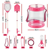 Keezi Kids Bug Catcher Kit 12pc Outdoor Explorer Toys Insect Viewer Net Shovel Pink