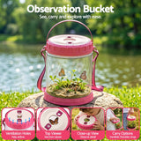 Keezi Kids Bug Catcher Kit 12pc Outdoor Explorer Toys Insect Viewer Net Shovel Pink