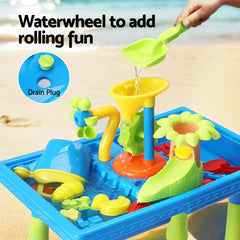 Keezi Kids Sand and Water Table Windmill Shovel Outdoor Sandpit Toys Beach Play