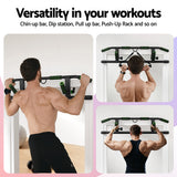 Multi-Grip Pull Up Bar Doorway Chin Up Horizontal Bar Home Gym Workout 101cm Length