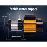 Giantz Garden Water Pump High Pressure 2000W Max 5 Stage Tank Irrigation Transfer Booster Yellow