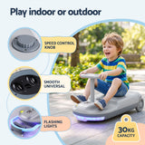 Rigo Ride on Car with Mop Storage Space Kids Clean Car 12V 86cm Grey