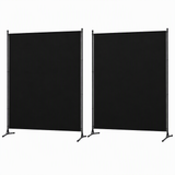 Artiss Room Divider Set of 2 Privacy Screen Fabric Room Separator Partition 175x180cm Black
