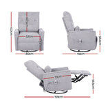 Artiss Electric Massage Recliner Chair with 270° Swivel & Heat, Grey