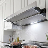 Devanti 600mm Range Hood 60cm Slide out Rangehood Stainless Steel