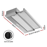 Devanti 90cm slide-out range hood 900mm stainless steel