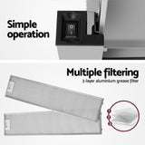 Devanti 90cm slide-out range hood 900mm stainless steel