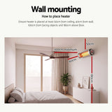 Devanti 2PCS Electric Radiant Strip Heater Outdoor Indoor Patio Infrared Heaters 2000W