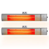 Devanti 2PCS Electric Strip Heater Radiant Infrared Heaters Remote Control 2000W