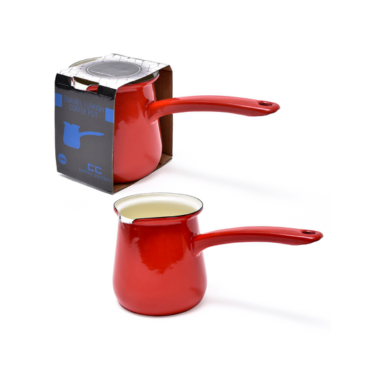 COFFEE CULTURE ENAMEL RED TURKISH COFFEE POT - 750ML