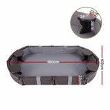 Keezi Kids Sandpit Toys Outdoor Sandbox Oval Sand Pit 4 Seats Grey Cover