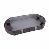 Keezi Kids Sandpit Toys Outdoor Sandbox Oval Sand Pit 4 Seats Grey Cover