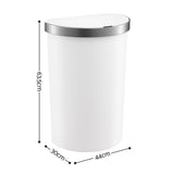 Devanti 50L Motion Sensor Bins Trash Can Kitchen Smart Rubbish Bin D-shape design White