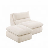 Artiss Lounge Chair Ottoman Single Sofa Couch Boneless Corduroy Chaise Footrest