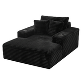 Artiss Sofa Bed Lounge Chair Sleeper Couch Chaise Single Seater Faux Fur Black