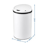 Devanti 30L Sensor Bin Automatic Touchless Trash Can Garbage Rubbish White