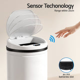Devanti 30L Sensor Bin Automatic Touchless Trash Can Garbage Rubbish White