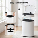 Devanti 20L Automatic Sensor Bin Touchless Rubbish Waste Bin White Kitchen
