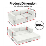 Artiss Convertible Folding Sofa Bed Beign
