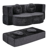 Artiss 2 in 1 Convertible Compressed Sofa Bed, Folding Boneless Sofabed for Living Room ,Comfort Curved Sleeper Couch with High Density Sponge, Apartment Essentials, No Assembly, 2 Pillows, Grey