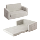 Artiss 2-in-1 Sofa Foam Couch with Side Pocket Light Grey
