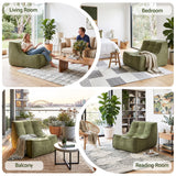 Artiss Floor Sofa Armless Chenille No Assembly Removable Cover Green
