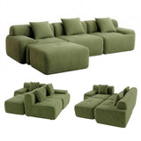 Artiss 300cm Modular Sofa Bed Comfort L-Shaped Sectional Boneless Couch Green
