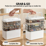Artiss 5 Tier Portable Storage Box Detachable with Handles Plastic Clear