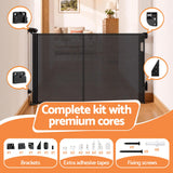 Keezi Retractable Gate Baby Gate Pet Safety Fence Extends up to 400cm Black