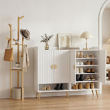Artiss Shoe Rack Cabinet & Clothes Rack Set Storage Shelf White Pine