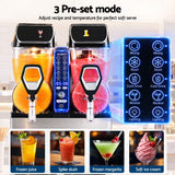 Devanti Commercial Slushie Machine 15L x2 Frozen Drink Maker Dual Tank Silver