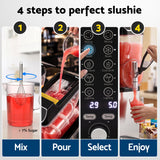 Devanti Commercial Slushie Machine 15L x2 Frozen Drink Maker Dual Tank Silver
