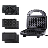 Devanti 3-in-1 Sandwich Press Waffle Maker Panini Press Grill 850W
