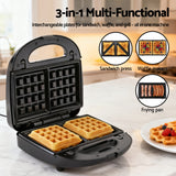 Devanti 3-in-1 Sandwich Press Waffle Maker Panini Press Grill 850W