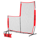 Everfit Baseball Pitching Net L Screen Softball Practice Portable Black