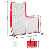 Everfit Baseball Pitching Net L Screen Softball Practice Portable Black