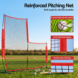Everfit Baseball Pitching Net L Screen Softball Practice Portable Black